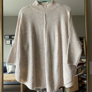 NWT - LOFT - Cape Mock Neck Sweater - Cream (tunic style) - Medium Petite